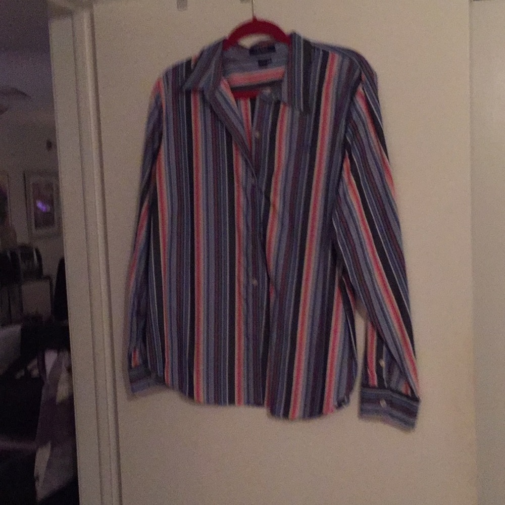 Chaps blue striped shirt